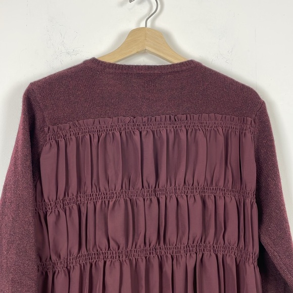 Club Monaco Wool Blend Pullover Long Sleeve Sheer Back Stretch Knit Sweater M - Picture 6 of 9